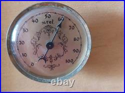 Desktop Humidor Agresti Cigar Box Inlay Burl Briar Wood Brass Key Lock Italy 13