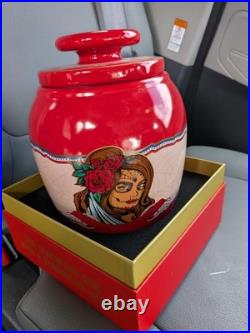 Drew Estate Girl With a Dominican Heart Red Ceramic Humidor Jar with Box