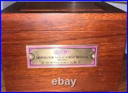 DuPont 1977 Distributor Mgt Seminar Award St Maarten Wood Box Humidor Vintage DuPont 1977 Distributor Mgt Seminar Award St Maarten Wood Box Humidor Vintage