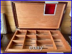 Dunhill humidor cigar box 50cm x 29cm x16cm with key lock four humidifiers