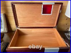 Dunhill humidor cigar box 50cm x 29cm x16cm with key lock four humidifiers