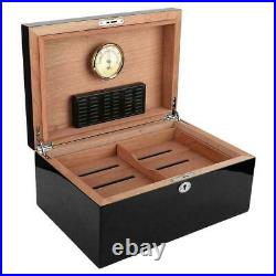 Durable Cedar Wood Black Travel Outdoor Cigar Humidor Cigar Case Storage Box NEW