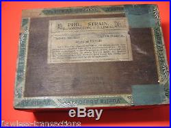 EL BARCO Vintage Antique Empty Hand Made Wooden Humidor Paper Trimmed Cigar Box