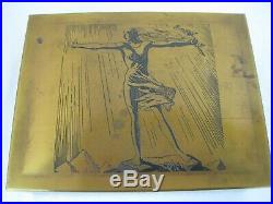 EPCO A. G. Spalding & Bros Rockwell Kent Art Deco Brass Etched Cigar Box 1920s