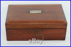 Early 1900s Solid Mahogany Tabletop Cigar Tobacco Humidor Chest Box 2366B