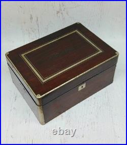Early Antique Silver Inlaid Carved Wooden Cigar Box Humidor Adirondack Estate