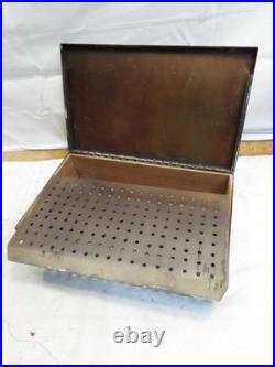 Early Bronze Cedar Wood Lined Humidor Cigar Box Ornate Art Nouveau