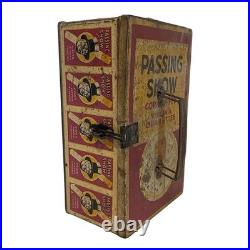 Early Passing Show Tin Lunch Box Style Tobacco Humidor Cigarette Case Old Cigar