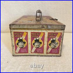 Early Passing Show Tin Lunch Box Style Tobacco Humidor Cigarette Case Old Cigar Early Passing Show Tin Lunch Box Style Tobacco Humidor Cigarette Case Old Cigar