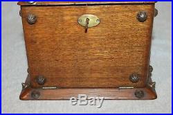 Early Rare Handcarved Habana Cigar Box Humidor With Key