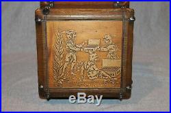 Early Rare Handcarved Habana Cigar Box Humidor With Key