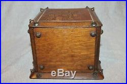 Early Rare Handcarved Habana Cigar Box Humidor With Key