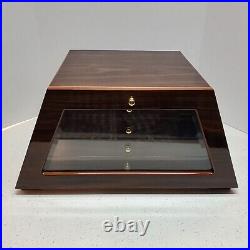 El Rey Del Mundo Cigar Box Humidor Wooden Pyramid (4) Drawers & Hygrometer