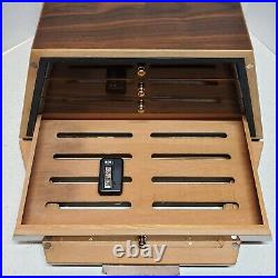 El Rey Del Mundo Cigar Box Humidor Wooden Pyramid (4) Drawers & Hygrometer