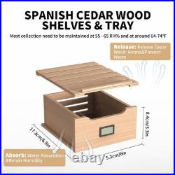 Electric 8L Cigar Humidor with Heating & Cooling Quiet Control System for 80Counts