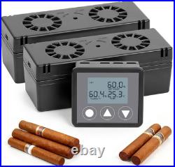Electric Cigar Humidifier for Cigar Humidor Box Dual-Fan Sensor-Controlled + L