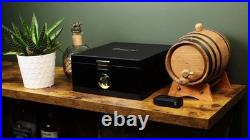 Electric Cigar Humidor Box with Temperature Control, 360° Air Circulation, Cedar