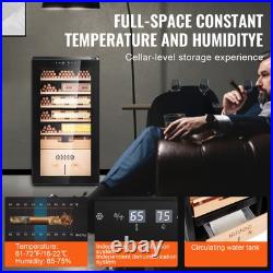 Electric Cigar Humidor Cabinet 82L Cedar Cigar Box Temp Control LED Light Electric Cigar Humidor Cabinet 82L Cedar Cigar Box Temp Control LED Light