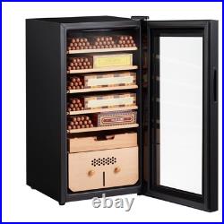 Electric Cigar Humidor Cabinet 82L Cedar Cigar Box Temp Control LED Light Electric Cigar Humidor Cabinet 82L Cedar Cigar Box Temp Control LED Light