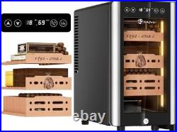 Electric Humidor for 150 Cigars Cedar Shelves, Safety Lock