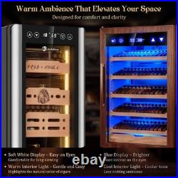 Electric Humidor for 150 Cigars Cedar Shelves, Safety Lock