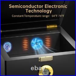 Electric Temperature Control Cigar Humidor Box (64°F-74°F), Bulid-In Fan for 360