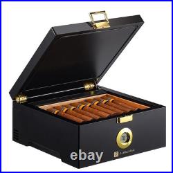 Electric Thermostatic Cigar Humidor Box 20-30 Cigars, Cedar Wood, 360° Airflow