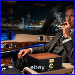 Electric Thermostatic Cigar Humidor Box 20-30 Cigars, Cedar Wood, 360° Airflow