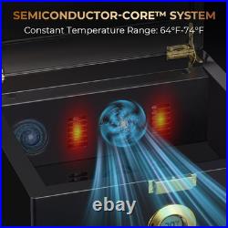 Electric Thermostatic Cigar Humidor Box (64°F-74°F), 360° Airflow Fan, Spanish C