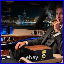 Electric Thermostatic Cigar Humidor Box (64°F-74°F), 360° Airflow Fan, Spanish C