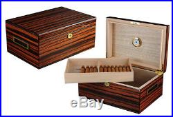 Elegant 100+ CT Count Cigar Humidor Humidifier Wooden Case Box Hygrometer eght