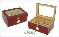 Elegant 100+ CT Count Cigar Humidor Humidifier Wooden Case Box Hygrometer v