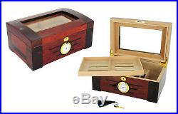 Elegant 100+ CT Count Cigar Humidor Humidifier Wooden Case Box Hygrometer w