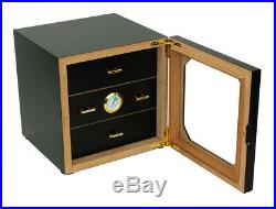 Elegant 100+ CT Count Cigar Humidor Humidifier Wooden Case Box Hygrometer x