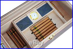 Elegant 150+ CT Count Cigar Humidor Humidifier Wooden Case Box Hygrometer 1sev