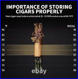 Elegant 23L Electric Cigar Humidor with Touch Control & Spanish Cedar Shelves