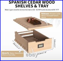 Elegant 23L Electric Cigar Humidor with Touch Control & Spanish Cedar Shelves