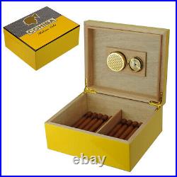 Elegant 25+ CT Count Cigar Humidor Humidifier Wooden Case Box Hygrometer 2zer
