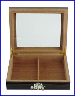 Elegant 25+ CT Count Cigar Humidor Humidifier Wooden Case Box Hygrometer one9