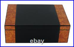 Elegant 50+ CT Count Cigar Humidor Humidifier Wooden Case Box Hygrometer u