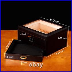Elegant Cigar Humidor for 25-50 Cigars with Digital Hygrometer & Accessories