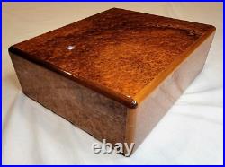 Elie Bleu Paris Burled Wood Cigar Humidor Made in France Elie Bleu Paris Burled Wood Cigar Humidor Made in France