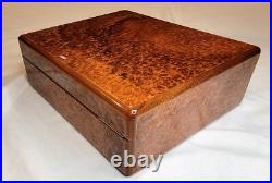 Elie Bleu Paris Burled Wood Cigar Humidor Made in France Elie Bleu Paris Burled Wood Cigar Humidor Made in France
