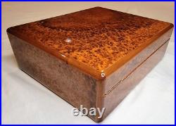 Elie Bleu Paris Burled Wood Cigar Humidor Made in France Elie Bleu Paris Burled Wood Cigar Humidor Made in France