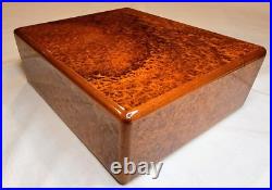 Elie Bleu Paris Burled Wood Cigar Humidor Made in France Elie Bleu Paris Burled Wood Cigar Humidor Made in France