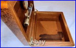 Elie Bleu Paris Burled Wood Cigar Humidor Made in France Elie Bleu Paris Burled Wood Cigar Humidor Made in France