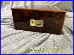 Elie Bleu Walnut Burl 200 Cigar Humidor Beautiful vintage Box Preowned