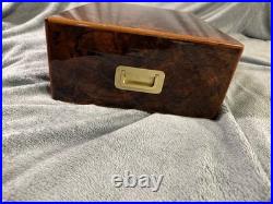Elie Bleu Walnut Burl 200 Cigar Humidor Beautiful vintage Box Preowned