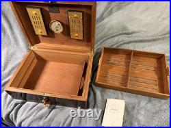 Elie Bleu Walnut Burl 200 Cigar Humidor Beautiful vintage Box Preowned