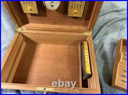 Elie Bleu Walnut Burl 200 Cigar Humidor Beautiful vintage Box Preowned